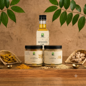 Ginger powder+Turmeric Powder+Sesame Oil